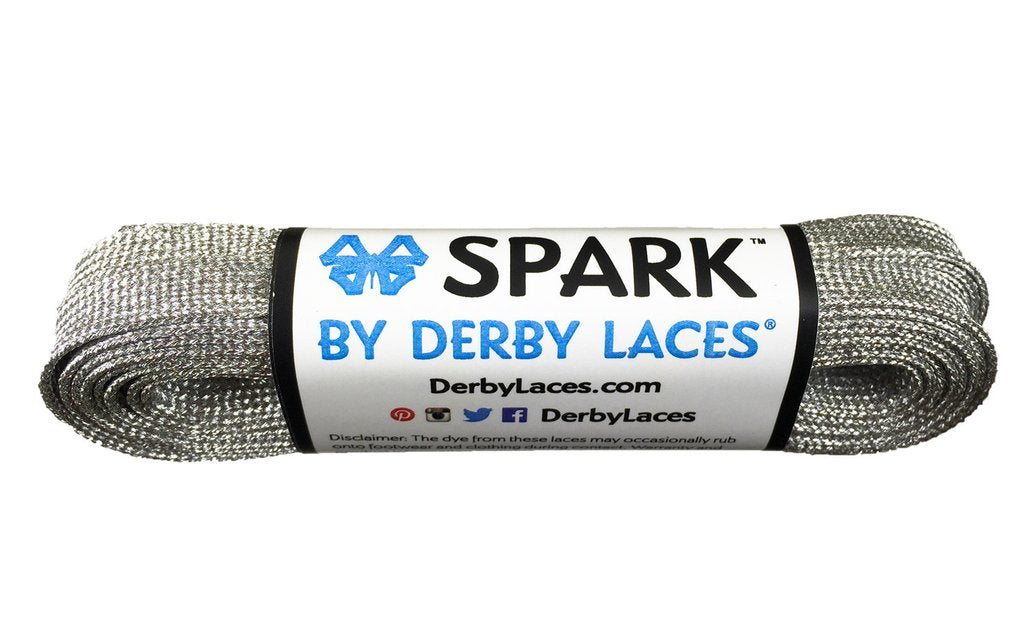 Derby Laces Spark 120in Pair Silver Laces