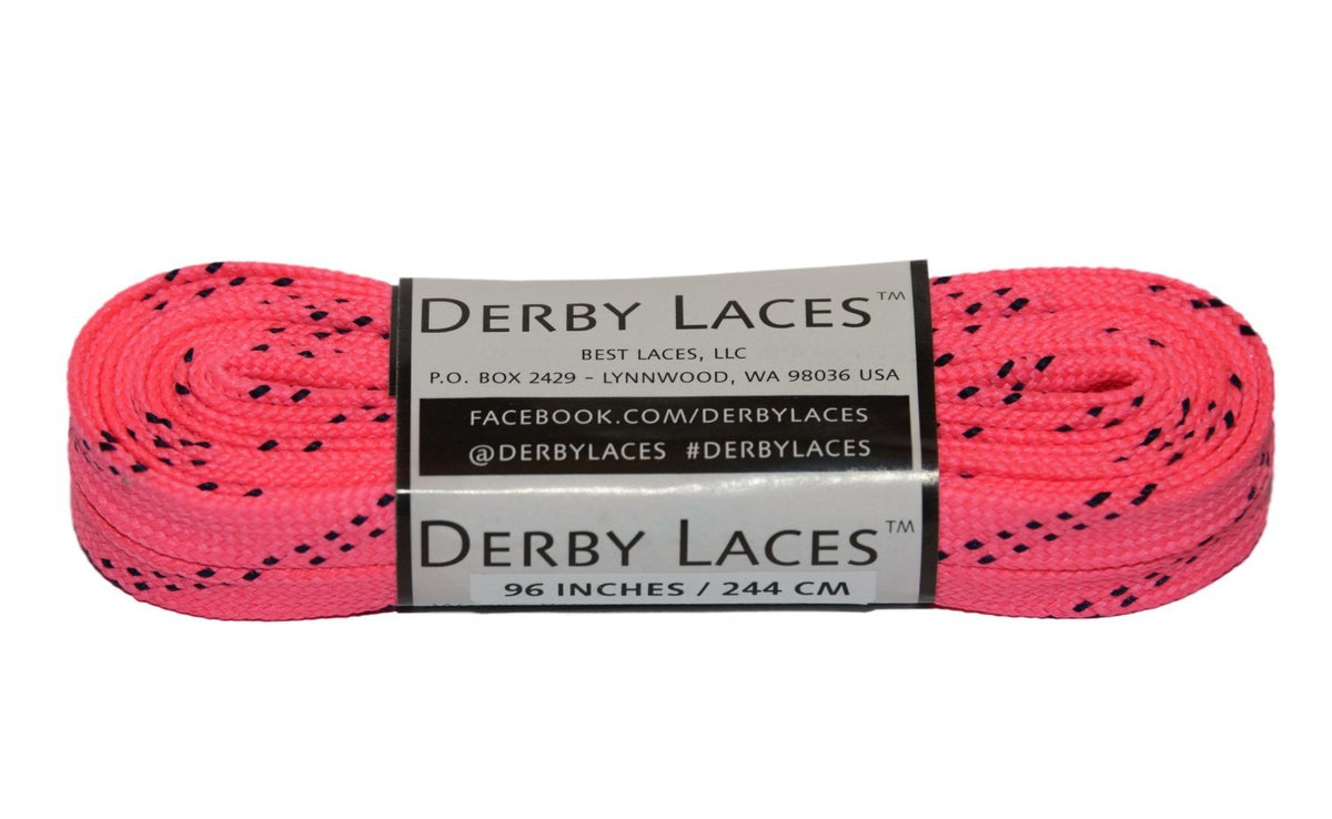 Derby Laces Waxed 96in Pair Hot Pink Laces