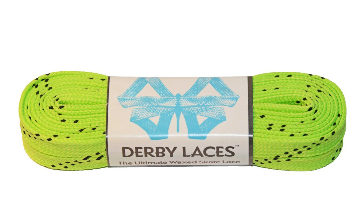 Derby Laces Waxed 108in Pair Lime Green Laces