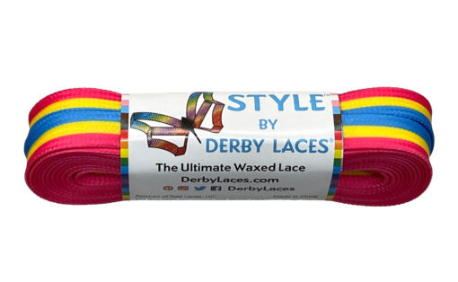 Derby Laces Pride Style 108in Pair PAN STRIPE Laces