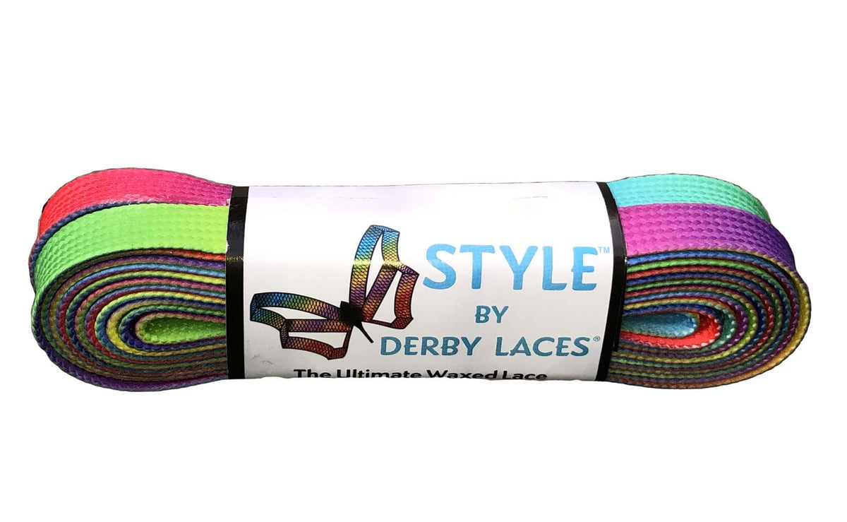 Derby Laces Style 108in Pair Rainbow Gradient Laces
