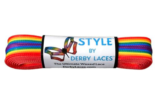Derby Laces Pride Style 108in Pair RAINBOW STRIPE Laces