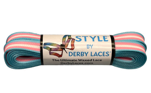 Derby Laces Pride Style 108in Pair TRANS STRIPE Laces