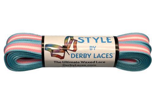 Derby Laces Pride Style 84in Pair TRANS STRIPE Laces