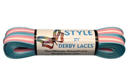 Derby Laces Pride Style 72in Pair TRANS STRIPE Laces
