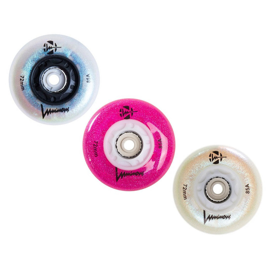 Luminous Glitter LED Inline 72mm 85a 4pk Inline Rec Wheels