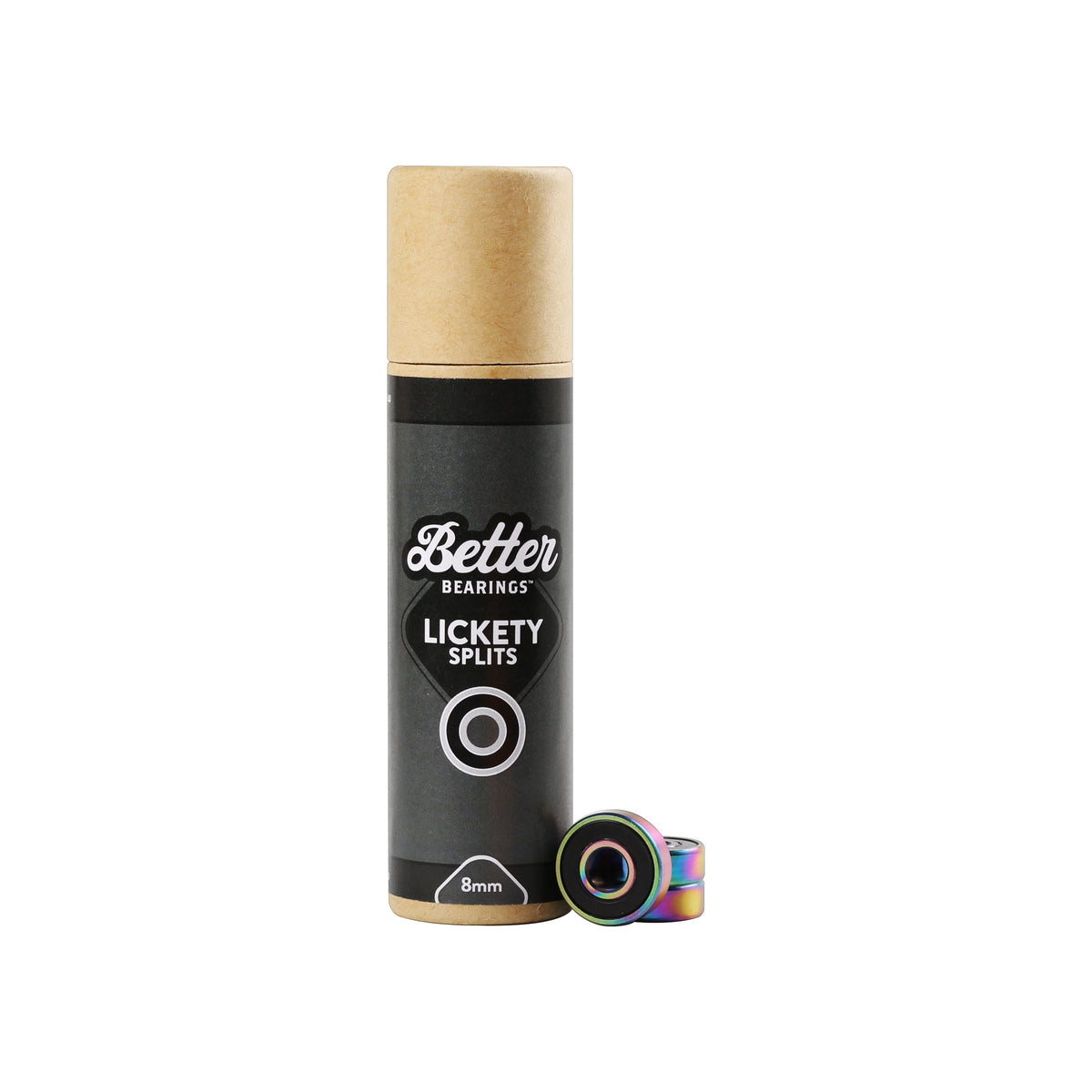 Better Bearings Lickety Splits 8mm 16pk Black Inline and Quad Bearings