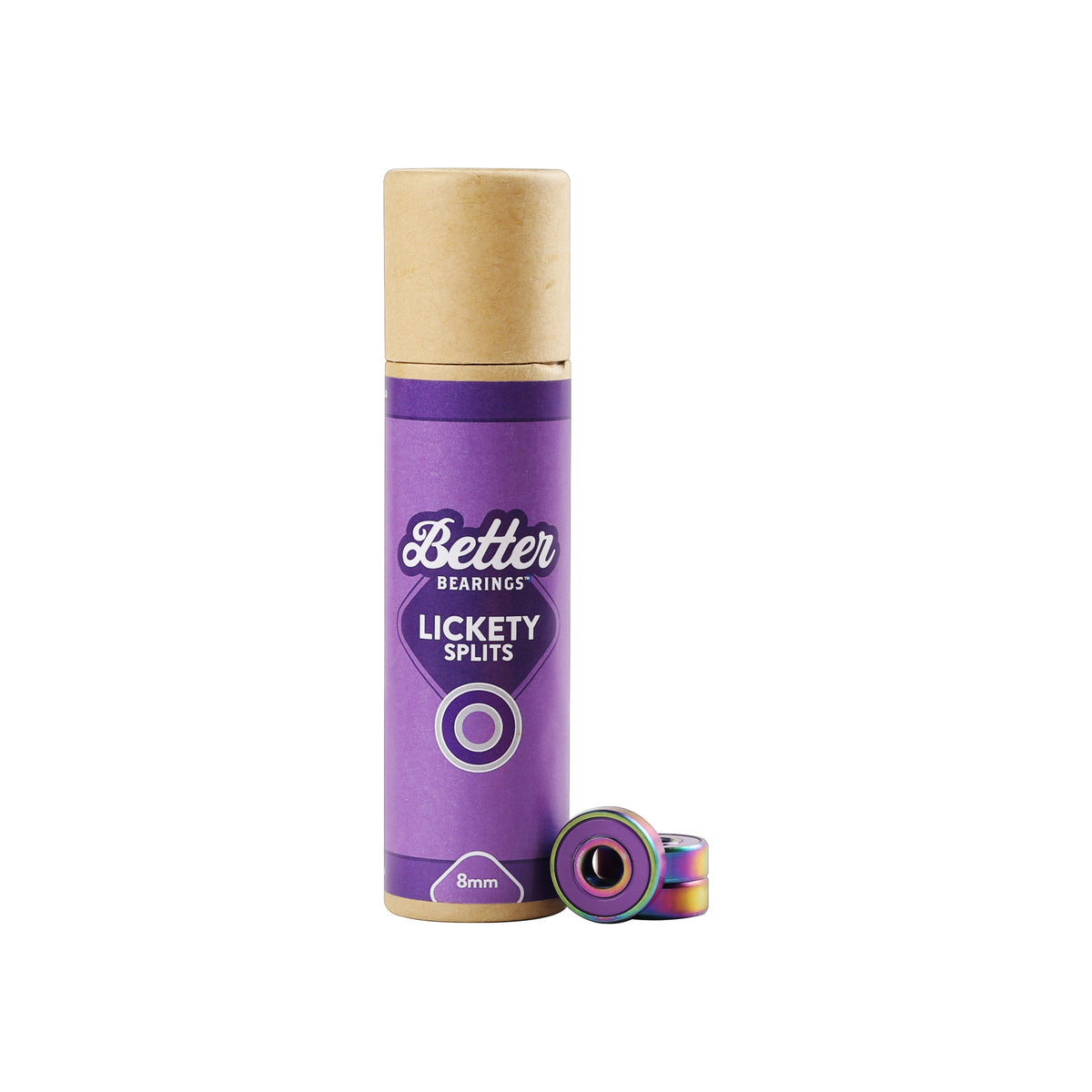 Better Bearings Lickety Splits 8mm 16pk Purple Inline and Quad Bearings