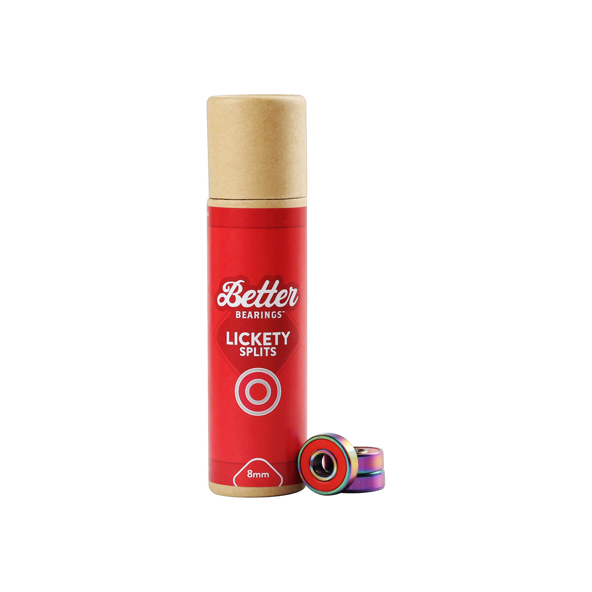 Better Bearings Lickety Splits 8mm 16pk Red Inline and Quad Bearings