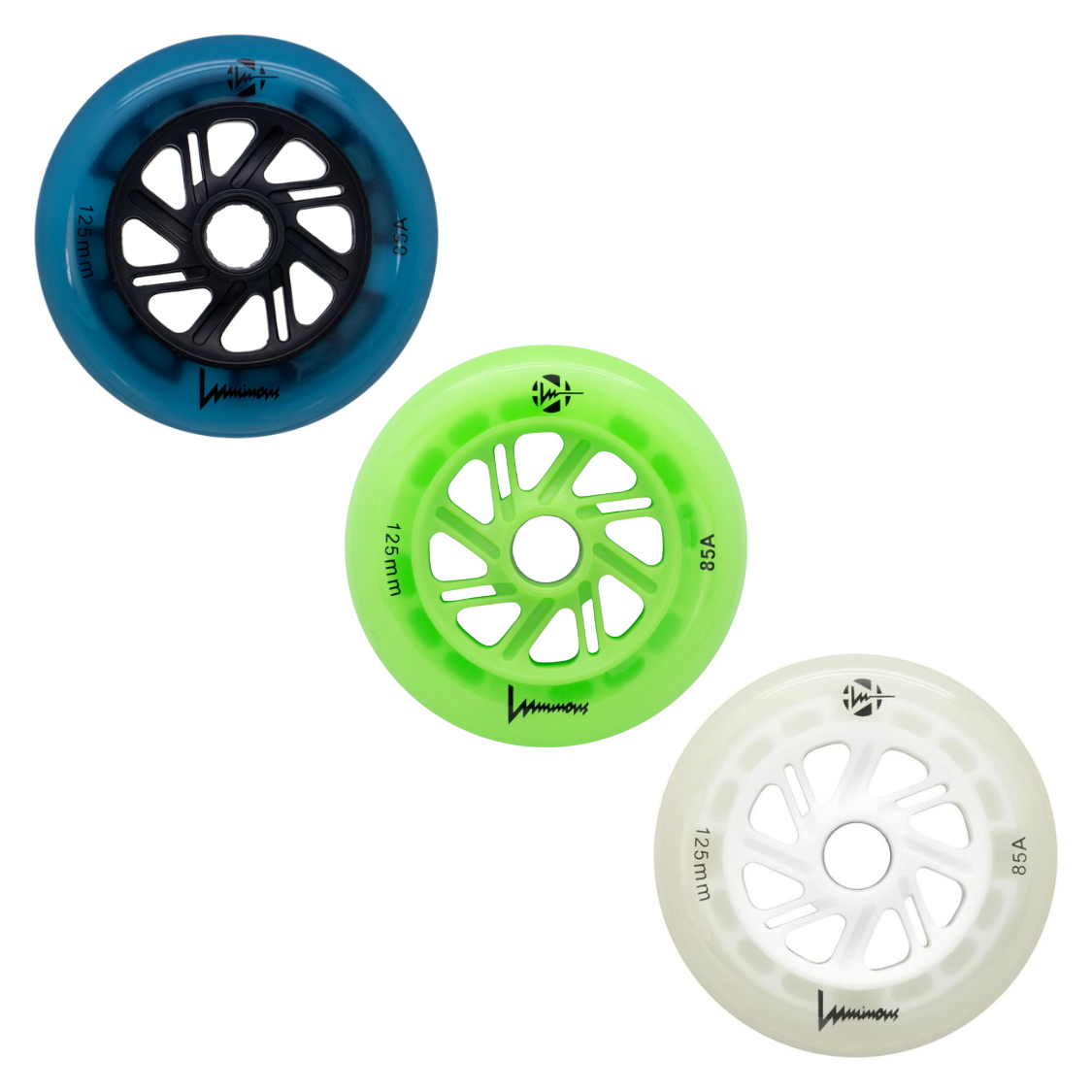 Luminous Glow LED Inline 125mm 85a - Single Inline Rec Wheels