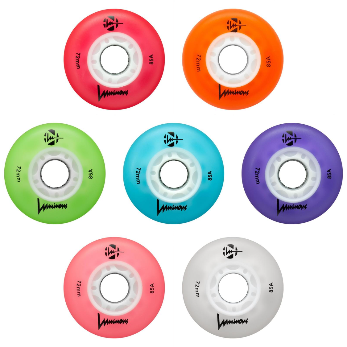 Luminous LED Inline 72mm 85a 4pk Inline Rec Wheels