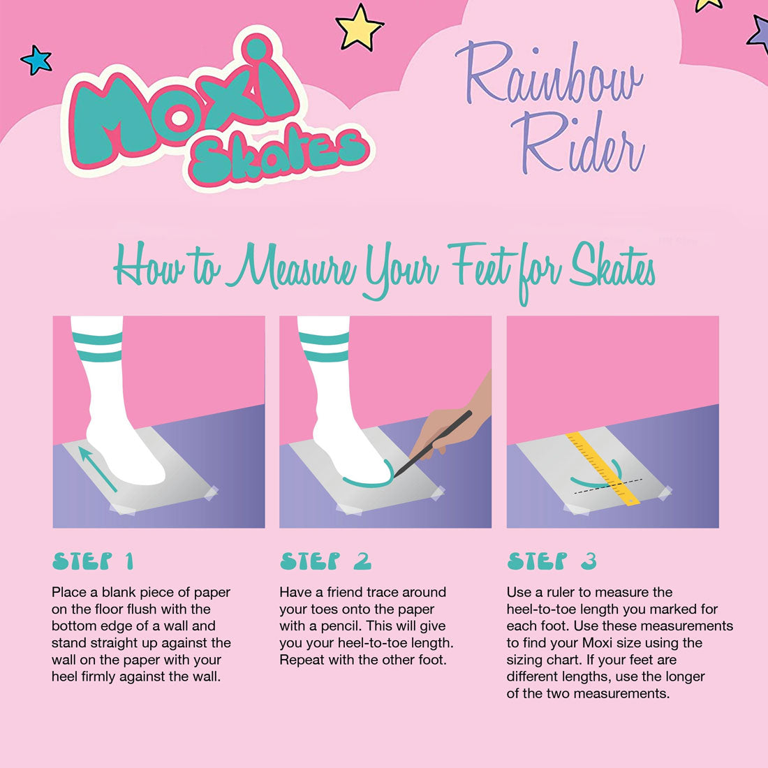 Moxi Rainbow Rider - Pink Heart Roller Skates