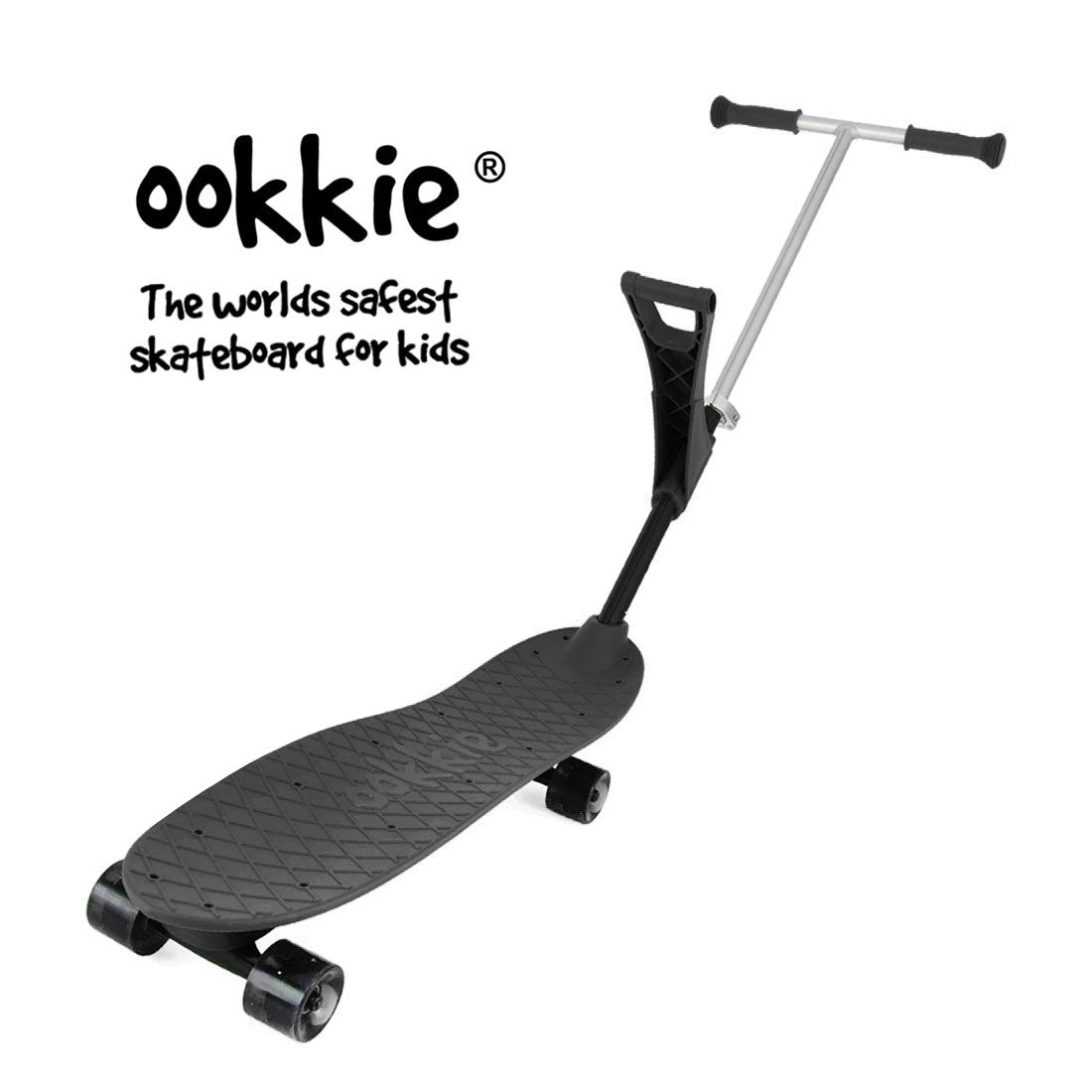 Ookkie Learner Skateboard - Black Skateboard Completes Junior