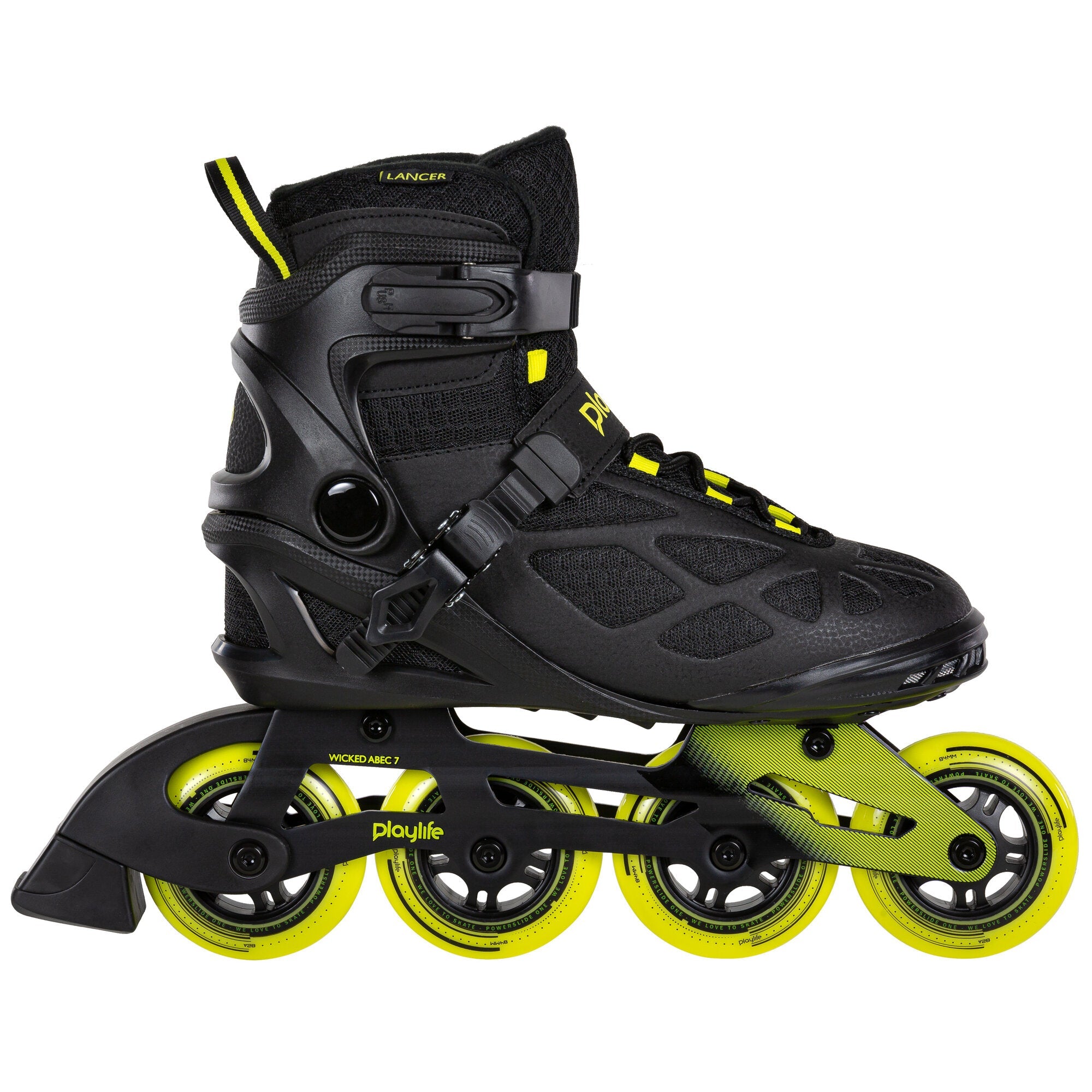 Playlife Lancer 84 Skate - Black/Yellow Inline Rec Skates