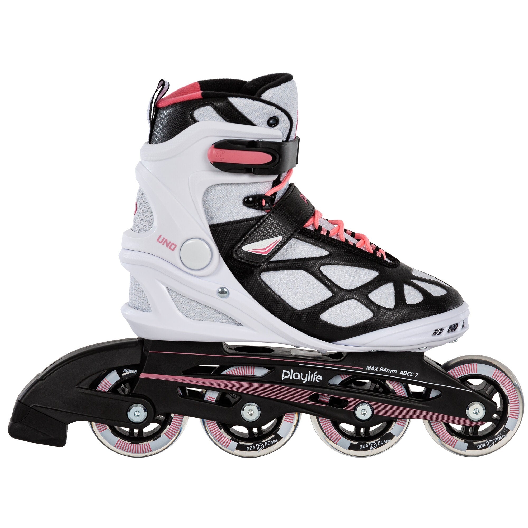 Playlife Uno 80 Skate - White/Pink Inline Rec Skates