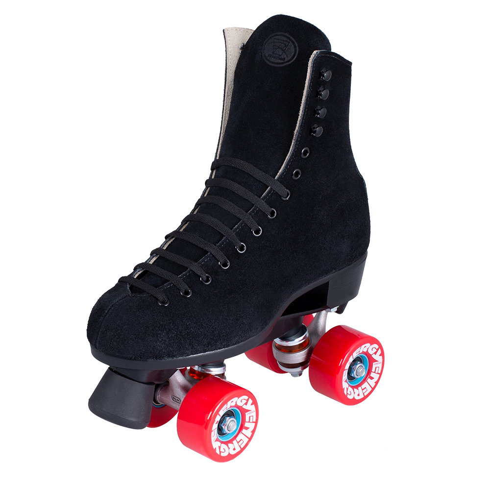 Riedell Zone 135 Energy Black w/ Bolt-On Toe Stops Roller Skates
