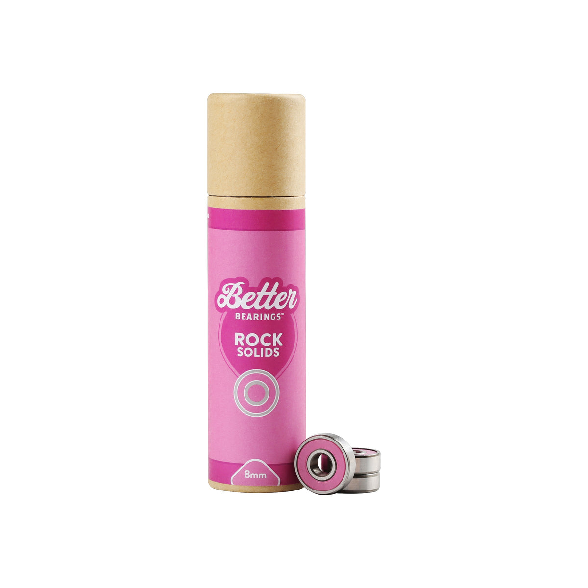 Better Bearings Rock Solids 8mm 16pk Pink Inline and Quad Bearings