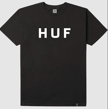 HUF Original Logo T-Shirt Black Large Default Title Apparel Tshirts
