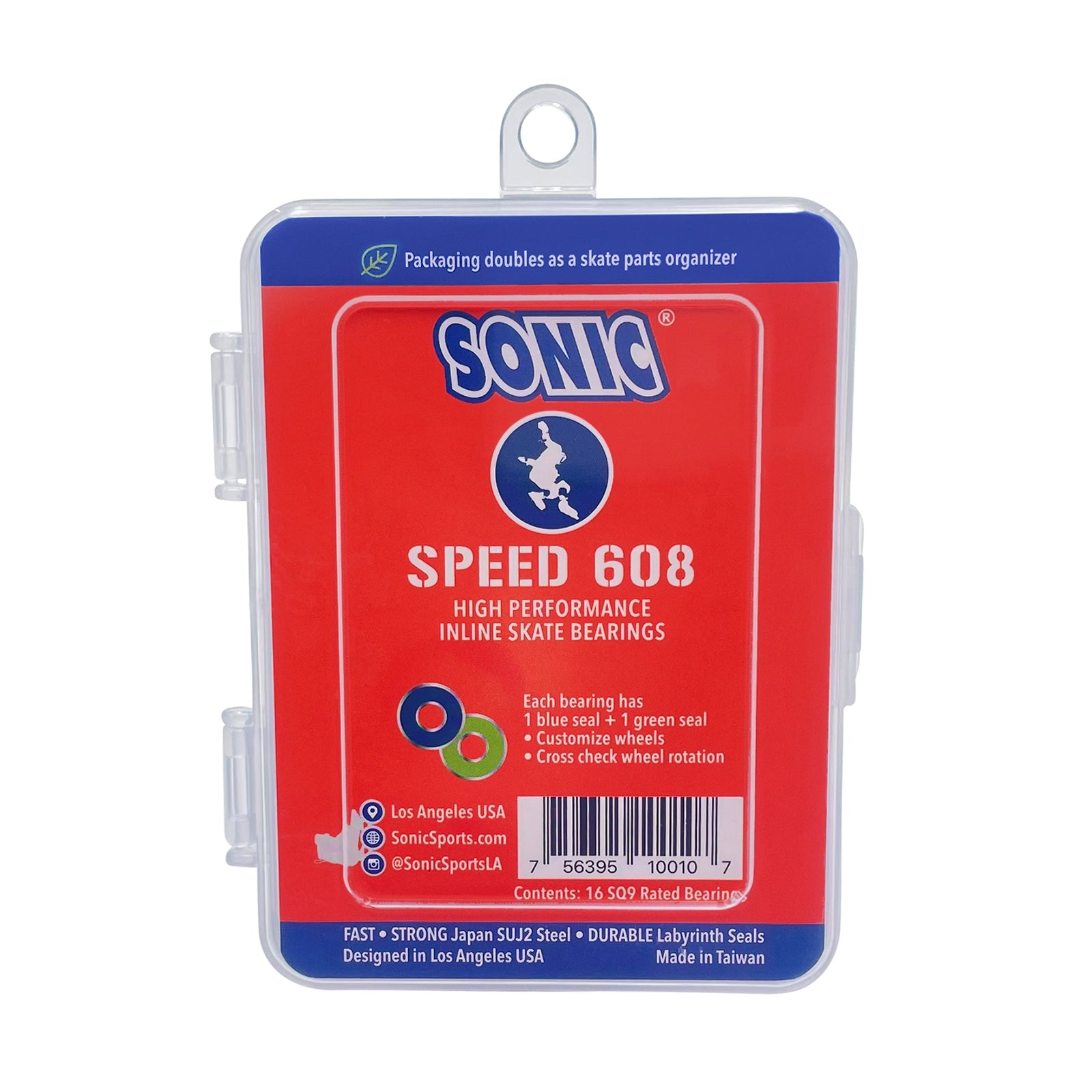 Sonic Speed Bearings 8mm 16pk Inline and Quad Bearings
