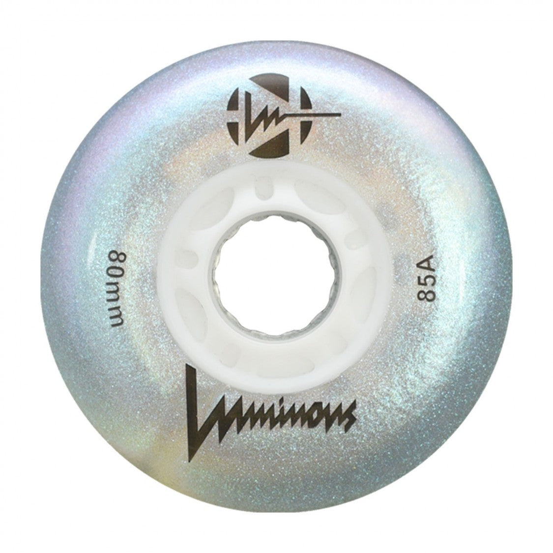 Luminous Glitter LED Inline 80mm 85a 4pk White Pearl Inline Rec Wheels