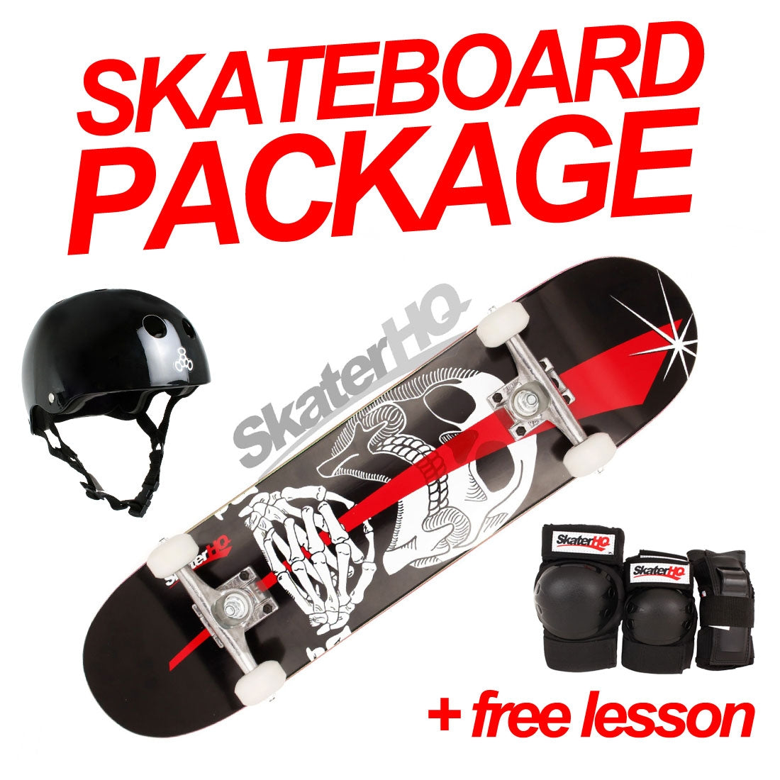 Skater HQ Skull and Swoosh 7.25 Package Skateboard Completes Modern Street